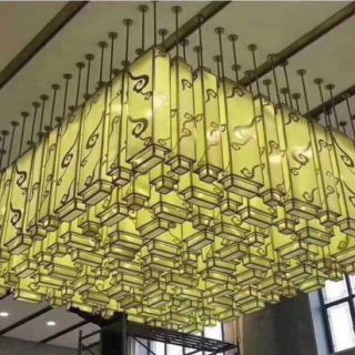 会所KTV大型新中式吊灯定制