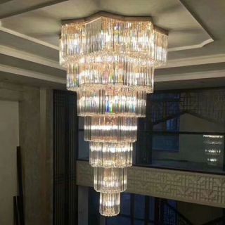 会所KTV楼梯间大型水晶吊灯